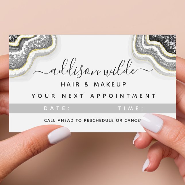 Cartão De Horário Grelha De Agitação Luminosa Preta E Branca Luxo (Criador carregado)