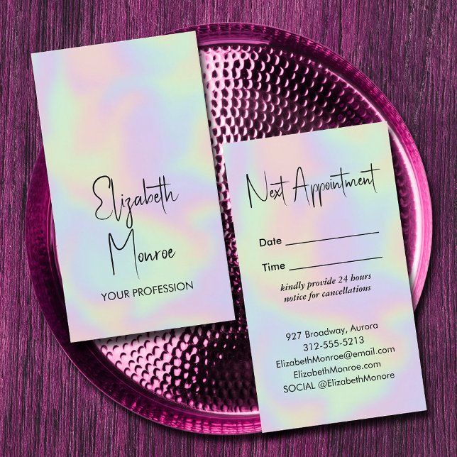 Cartão De Horário Holographic Opal Gemstone (*BEST TO USE Standard Semi-Gloss paper we selected for best results with holographic illustration)