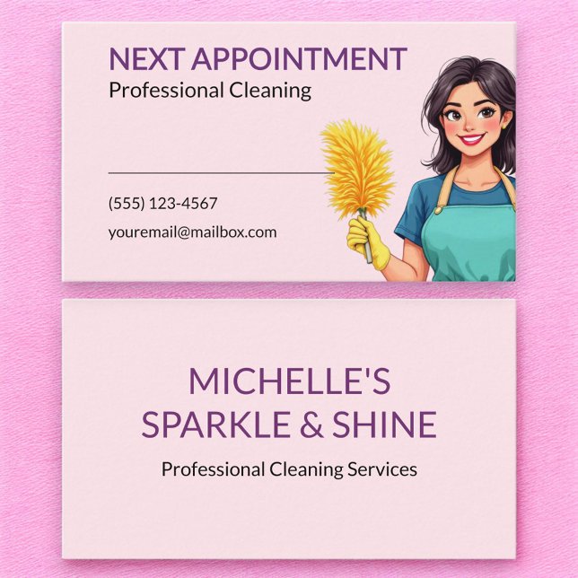 Cartão De Horário House Cleaning Service Business Appointment Card (Criador carregado)