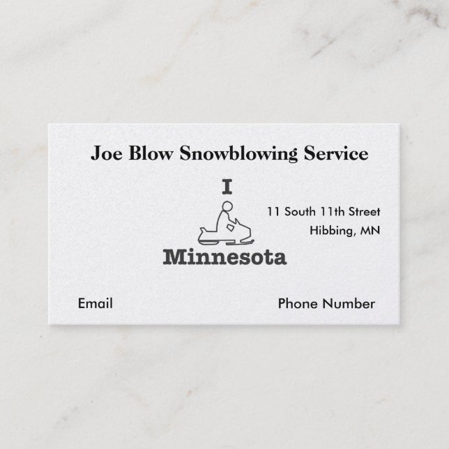 Cartão De Horário I Snowmobile Minnesota (Frente)
