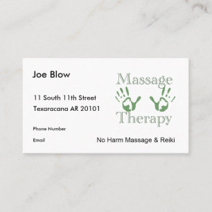 Cartão De Horário Impressões da mão da terapia da massagem