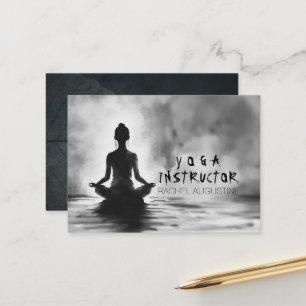 Cartão De Horário Instrutor de Meditação de Yoga Lotus Pose Pintura
