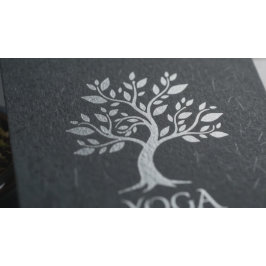 Cartão De Horário Instrutor de Meditação de Yoga Reiki Árvore Preta 