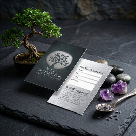 Cartão De Horário Instrutor de Meditação de Yoga Reiki Árvore Preta 
