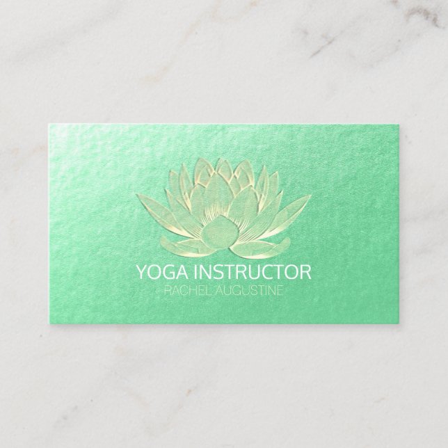 Cartão De Horário Instrutor de Meditação do YOGA Studio Reiki Dourad (Frente)