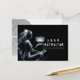 Cartão De Horário Instrutor de Yoga Lotus Meditação Pose Névoa Radia