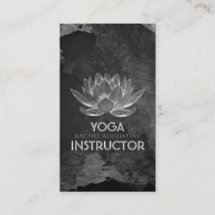 Cartão De Horário Instrutor YOGA Meditation Reiki Black White Lotus