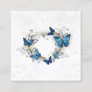 Cartão De Horário Jewelry Heart with Butterflies Morpho