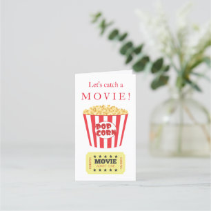 Cartão De Horário Junte-se a nós para uma Reprodução de Filme Cha