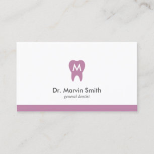 Cartão De Horário L Dentista Roxo Monograma Dentária Dentária