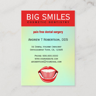 Cartão De Horário Lembrete da Grande Boca Aqua Dentária