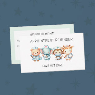 Cartão De Horário Lembrete da Nomeação do Hospital Veterinário Anima