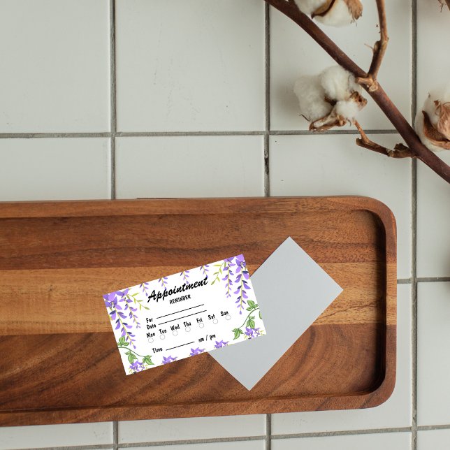 Cartão De Horário Lembrete de Compromisso Botânico das Flores Rúpida (Criador carregado)