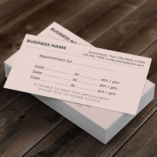 Cartão De Horário Lembrete de Compromisso Cor-de-Rosa Moco Minimalis