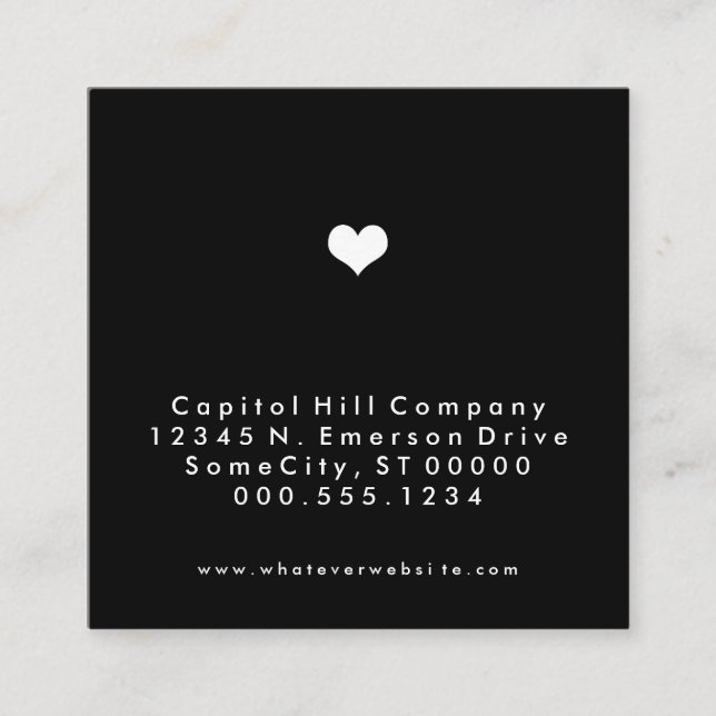 Cartão De Horário lembrete de compromisso de coração quadrado (Frente)