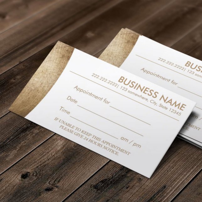 Cartão De Horário Lembrete de Compromisso de Na moda Dourado moderno (Criador carregado)