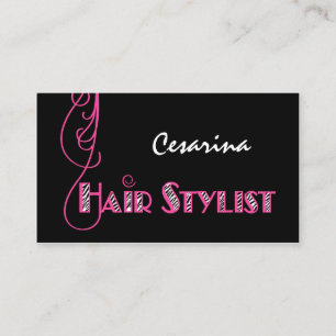 Cartão De Horário Lembrete de Compromisso do Cabelo Zebra Rosa-Rosa