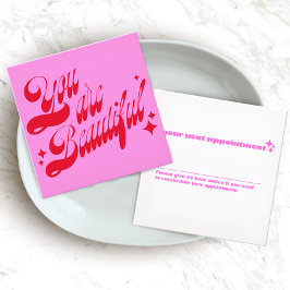 Cartão De Horário Lembrete de Compromisso Moderno, Estrelas Rosa