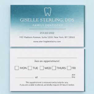 Cartão De Horário Lembrete de Consulta de Dentista Aquarela