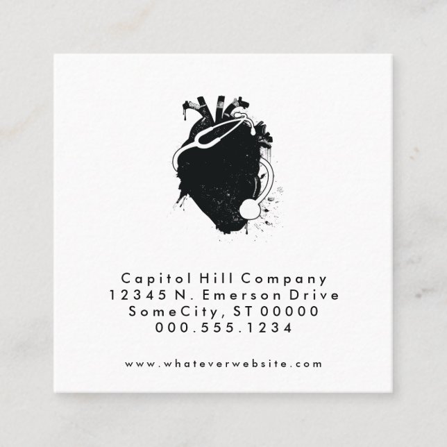 Cartão De Horário lembrete de consulta de médico quadrado (Frente)