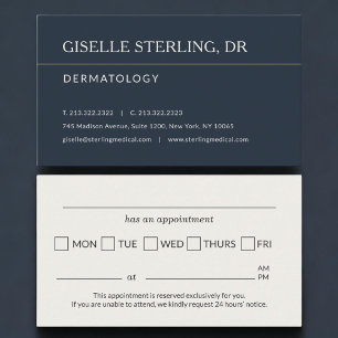 Cartão De Horário Lembrete de Consulta no Consultório de Dermatologi