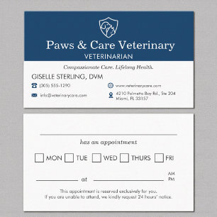 Cartão De Horário Lembrete de Consulta Veterinária Moderna