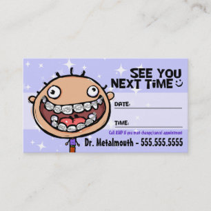 Cartão De Horário Lembrete de Orthodontist.Braces.Dental.Appointment