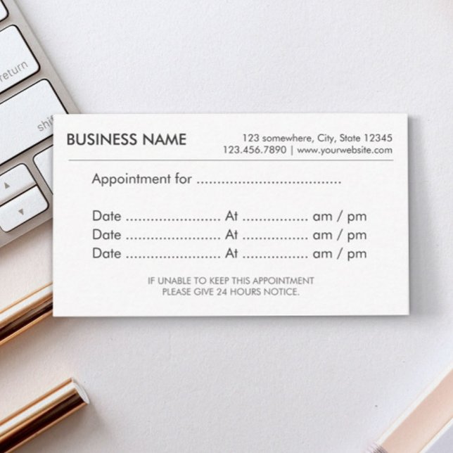 Cartão De Horário Lembrete Simples de Simples Compromisso (Criador carregado)