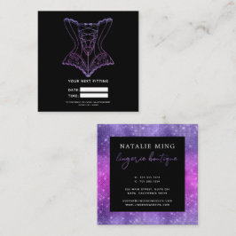 Cartão De Horário Lingerie com brilho roxo Próximo ajuste