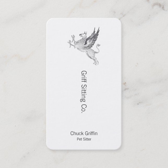 Cartão De Horário Linha arte do grifo da imprensa da letra do (Frente)