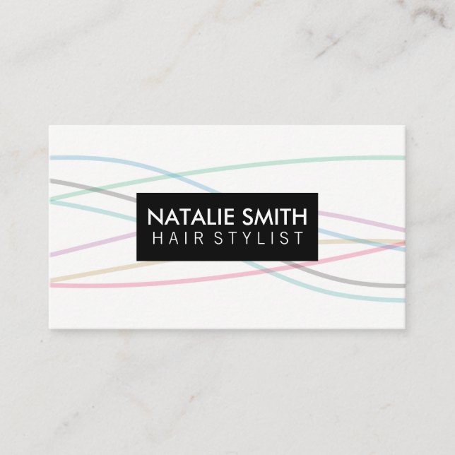 Cartão De Horário Linhas/Compromisso Coloridos (Frente)