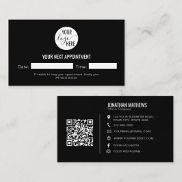 Cartão De Horário Logotipo da Empresa Negra Código QR Próximo Compro