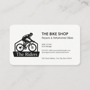 Cartão De Horário Logotipo de Bicicleta Rider   Loja de Venda de Rep
