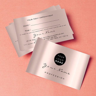 Cartão De Horário Logotipo de Compromisso Moderno do Rosa de Dresser