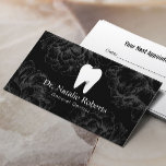 Cartão De Horário Logotipo de dente para terapia dentária Vintage Bl<br><div class="desc">Cartões de Compromisso Florais Pretos Vintage para o Logotipo Dental.</div>