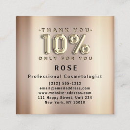 Cartão De Horário Logotipo de desconto de 10% Obrigado Rosa