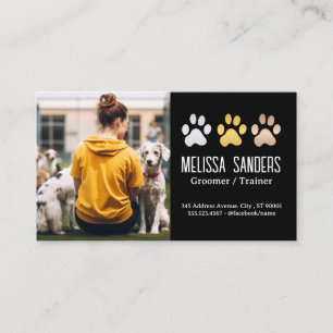 Cartão De Horário Logotipo de Paws de Cães Cães para Formação de M