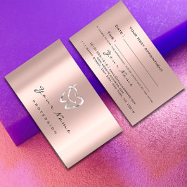 Cartão De Horário Logotipo de Rosa de nomeação de dentista prata den