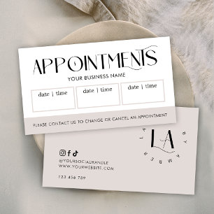 Cartão De Horário Logotipo de Salão ou Spa com Fonte Serif Moderna B
