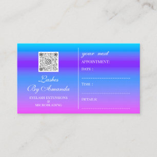 Cartão De Horário Logotipo do Cabelo de Comutação Unhas QR rosa