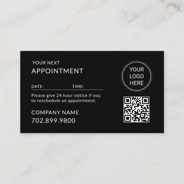 Cartão De Horário Logotipo Empresarial Código QR Moderno Profissiona (Frente)