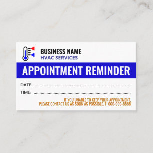 Cartão De Horário Logotipo HVAC   Placas Lembrete de Compromisso par