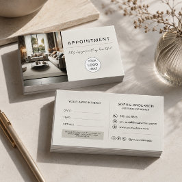 Cartão De Horário Logotipo Profissional de Designer de Interiores Mo