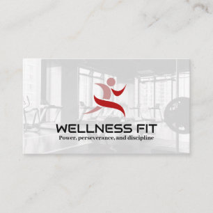 Cartão De Horário Logotipo Red Running   Fundo do Centro de malhaçõe