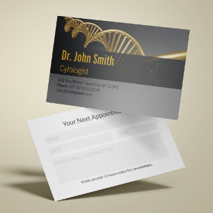Cartão De Horário Luxo Médico Profissional Fio de DNA Dourado