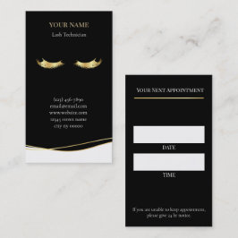 Cartão De Horário Luxury Lash Technician Appointment Card