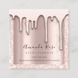 Cartão De Horário Makeup Artist Event Planner Black Pink Drips VIp