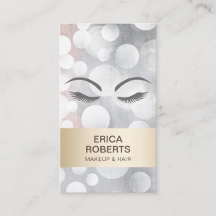 Cartão De Horário Makeup Artist Hair Salon Dourado & Silver Nomeação