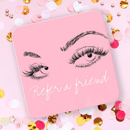Cartão De Horário Makeup Artist Lashes Brows Rosa Consulte um Amigo