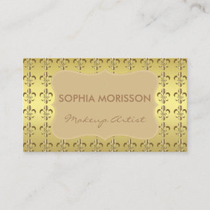 Cartão De Horário Makeup Artist Nomeation Fleur-de-lis Monogramas